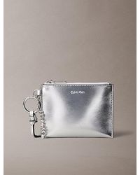 Calvin Klein - Metallic Logo Zip Pouch Bag Charm - Lyst