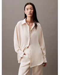 Calvin Klein - Klassisches Button-Down-Hemd im Tunika-Look - Lyst