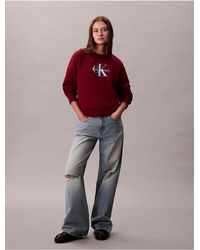 Calvin Klein - Calvin Klein Monogram Logo Fleece Relaxed Sweatshirt - Lyst