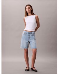 Calvin Klein - Relaxed Denim Bermuda Shorts - Lyst