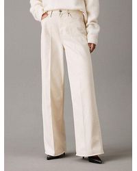 Calvin Klein - High Rise Wide Leg Jeans - Lyst