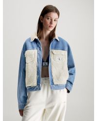 Calvin Klein - Veste en jean et sherpa - Lyst