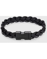 Calvin Klein - Braided Leather Bracelet - Lyst