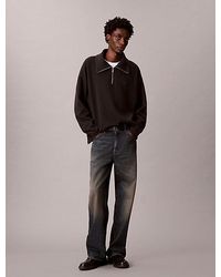 Calvin Klein - Brushed Rib 1 4 Zip Emblem Logo Sweatshirt - Lyst