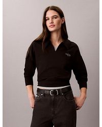 Calvin Klein - Jeans Open Collar Monogram Sweatshirt - Lyst