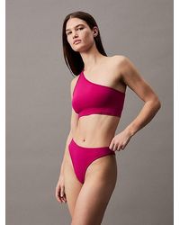 Calvin Klein - One-shoulder Bikinitop - Ck Meta Essentials - Lyst