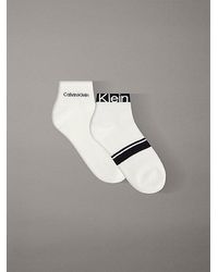Calvin Klein - 2 Pack Cotton Logo Stripe Ankle Socks - Lyst