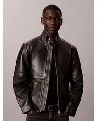 Calvin Klein - Nappa Leather Jacket - Lyst