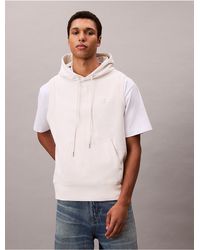 Calvin Klein - Calvin Klein Cotton Terry Relaxed Sleeveless Hoodie - Lyst