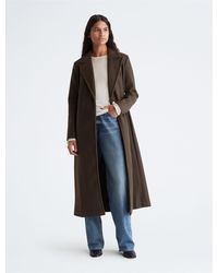 Calvin Klein Walker Wool Overcoat - Brown