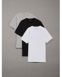 Calvin Klein - Cotton Stretch Blend 3-Pack Crewneck Sleep T-Shirt - Lyst