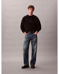Calvin Klein - Cotton Blend Monogram Logo Relaxed Jumper - Lyst