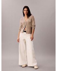 Calvin Klein - Jeans Cotton Twill Wide Leg Trousers - Lyst