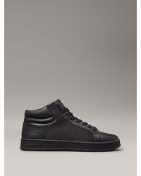 Calvin Klein - Leather High-Top Logo Trainers - Lyst