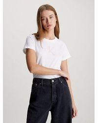 Calvin Klein - Camiseta slim con monograma - Lyst