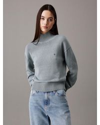 Calvin Klein - Pull En Coton Avec Col Cheminée - Lyst