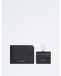 Calvin Klein - Refined Saffiano Leather Bifold Wallet + Airpods Case Gift Set - Lyst