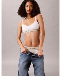 Calvin Klein - Unlined Bralette Heritage Cotton Stretch - Lyst