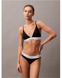 Calvin Klein - Icon Cotton Modal Lightly Lined Triangle Bralette - Lyst