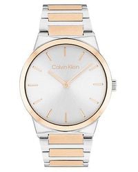 Calvin Klein - Reloj de pulsera de acero inoxidable en dos tonos - Lyst
