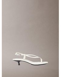 Calvin Klein - Lina Leather Kitten Heel Sandals - Lyst