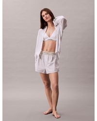 Calvin Klein - Short De Pyjama En Popeline De Coton Avec Logo - Lyst