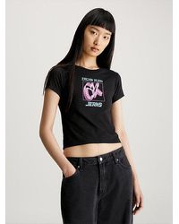 Calvin Klein - Slim T-Shirt aus Baumwolle mit Logo - Lyst