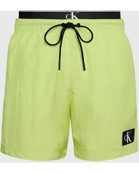 Calvin Klein - Short de bain court avec double ceinture - CK Monogram - Lyst