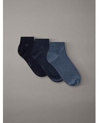 Calvin Klein - 3 Pack Soft Cotton Stretch Ankle Socks - Lyst