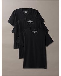 Calvin Klein - Cotton Stretch Blend 3-Pack V-Neck Sleep T-Shirt - Lyst