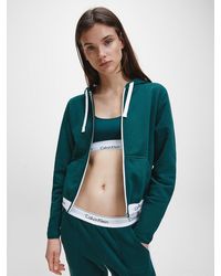 Calvin Klein Sudadera de estar por casa con capucha y cremallera - Modern Cotton - Verde