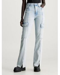 Calvin Klein - Split Hem Cargo Bootcut Jeans - Lyst