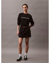 Calvin Klein - Minifalda cargo de felpa de algodón - Lyst