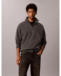 Calvin Klein - Jeans Relaxed Graphic Logo Quarter Zip Sweatshirt - Lyst