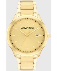 Calvin Klein - Gold Plated Bracelet Watch - Lyst