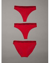 Calvin Klein - 3-pack Kanten Brazilian, String En Bikinislip - Lyst