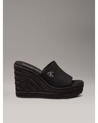 Calvin Klein - Ciabatte Espadrillas Con Zeppa E Plateau - Lyst