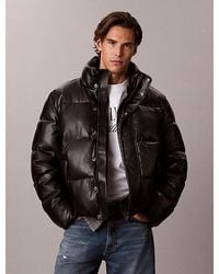 Calvin Klein - Jeans Faux Leather Puffer Jacket - Lyst