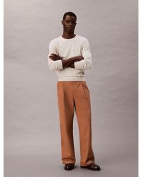 Calvin Klein - Twill Pleated Trousers - Lyst