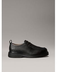 Calvin Klein - Jeans Pebbled Leather Lug Sole Derby Shoes - Lyst