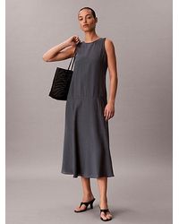 Calvin Klein - Jeans Voile A Line Maxi Dress - Lyst