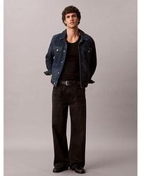 Calvin Klein - Suede Leather 90S Trucker Jacket - Lyst