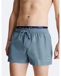 Calvin Klein - Double Waistband Swim Shorts - Lyst