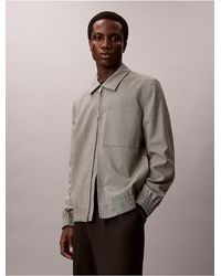Calvin Klein - Wool Houndstooth Shirt Jacket - Lyst