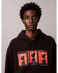Calvin Klein - Kate Moss Fleece Graphic Relaxed Hoodie - Lyst