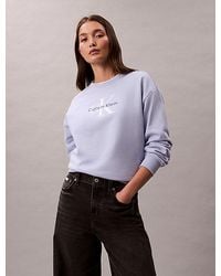 Calvin Klein - Jeans Monologo French Terry Relaxed Sweatshirt - Lyst