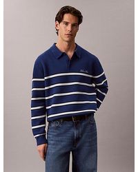 Calvin Klein - Jeans Cotton Stripe Polo Jumper - Lyst