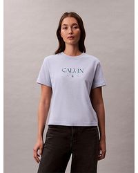 Calvin Klein - Slim T-Shirt Met Grafisch Logo - Lyst