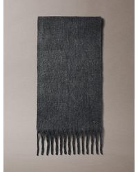 Calvin Klein - Wool Blend Emblem Logo Scarf - Lyst