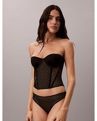 Calvin Klein - Bustier Top Minimalist Emblem Mesh - Lyst